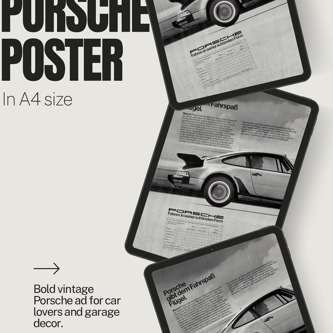 Porsche car poster
